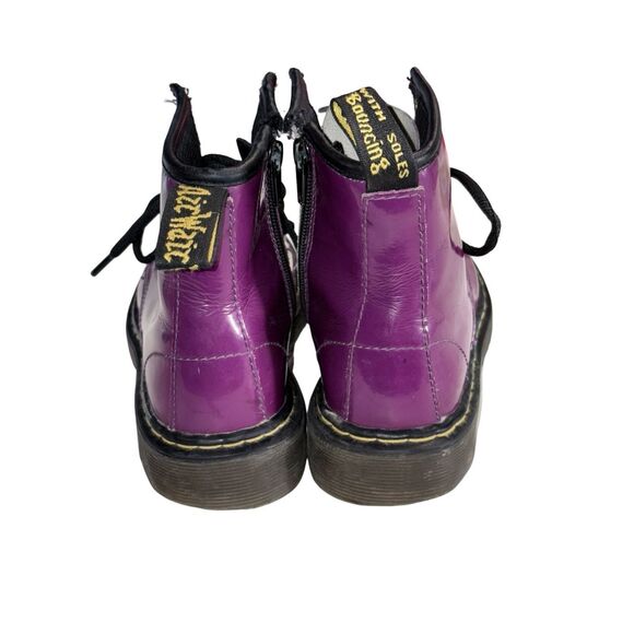 Dr. Martens JUNIOR 1460 Purple & Black Patent Leather Lace Up Boots size 2 - Picture 3 of 12